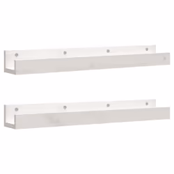 vidaXL Mensole da Parete 2 pz Bianco 80x12x9cm Legno Massello di Pino - Vista aggiuntiva 2
