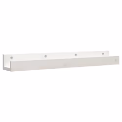 vidaXL Mensole da Parete 2 pz Bianco 80x12x9cm Legno Massello di Pino - Vista aggiuntiva 3
