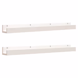 vidaXL Mensole da Parete 2 pz Bianco 110x12x9cm Legno Massello di Pino - Vista aggiuntiva 2
