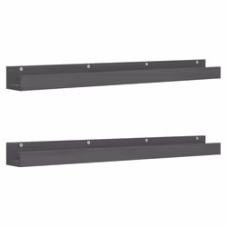 vidaXL Mensole da Parete 2 pz Grigio 110x12x9cm Legno Massello di Pino - Vista aggiuntiva 2