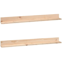 Mensole da Parete 2 pz 110x11x9cm in Legno Massello di Pino Vidaxl 932841