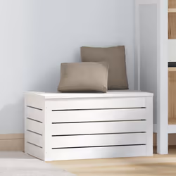 vidaXL Contenitore Portaoggetti Bianco 59,5x36,5x33cm Massello di Pino - Vista aggiuntiva 3