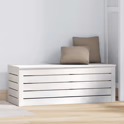 vidaXL Contenitore Portaoggetti Bianco 89x36,5x33cm Massello di Pino - Vista aggiuntiva 3
