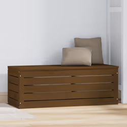 vidaXL Contenitore Portaoggetti Ambra 89x36,5x33cm Legno Massello Pino - Vista aggiuntiva 3