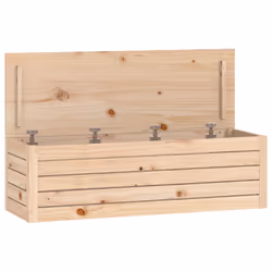 vidaXL Contenitore Portaoggetti 109x36,5x33 cm Legno Massello Pino - Vista aggiuntiva 2