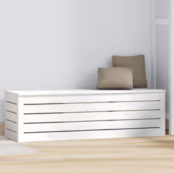 vidaXL Contenitore Portaoggetti Bianco 109x36,5x33cm Massello di Pino - Vista aggiuntiva 3