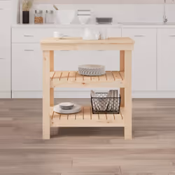 vidaXL Banco da Lavoro 78,5x50x80 cm in Legno Massello di Pino - Vista aggiuntiva 3