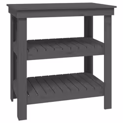 vidaXL Banco da Lavoro Grigio 78,5x50x80 cm in Legno Massello di Pino - Vista aggiuntiva 2