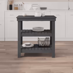 vidaXL Banco da Lavoro Grigio 78,5x50x80 cm in Legno Massello di Pino - Vista aggiuntiva 3