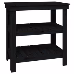 vidaXL Banco da Lavoro Nero 78,5x50x80 cm in Legno Massello di Pino - Vista aggiuntiva 2