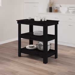 vidaXL Banco da Lavoro Nero 78,5x50x80 cm in Legno Massello di Pino - Vista aggiuntiva 3