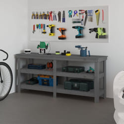 Banco da Lavoro Grigio 181x50x80 cm in Legno Massello di Pino Vidaxl 4455