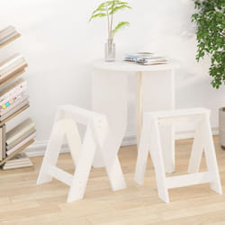 Sgabelli 2 pz Bianc40x40x45 cm in Legno Massello di Pino Vidaxl 81741