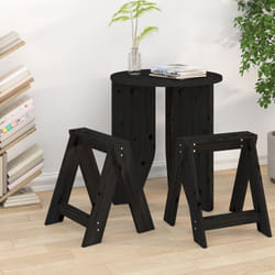 Vidaxl - Sgabelli 2 pz Nero 40x40x45 cm in Legno Massello di Pino