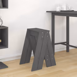 vidaXL Sgabelli 2 pz grigio 40x40x60 cm in Legno Massello di Pino - Vista aggiuntiva 3
