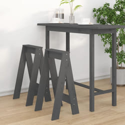 Sgabelli 2 pz grigio 40x40x75 cm in Legno Massello di Pino - Vidaxl