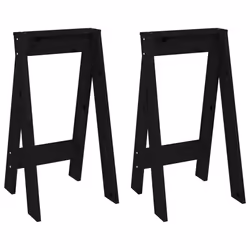 vidaXL Sgabelli 2 pz Nero 40x40x75 cm in Legno Massello di Pino - Vista aggiuntiva 2