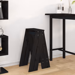 vidaXL Sgabelli 2 pz Nero 40x40x75 cm in Legno Massello di Pino - Vista aggiuntiva 3
