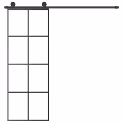 Porta Scorrevole con Ferramenta 76x205cm Vetro ESG Alluminiocod mxl 124160 - Vista aggiuntiva 3