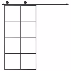 Porta Scorrevole con Ferramenta 102,5x205cm Vetro ESG Alluminiocod mxl 76227 - Vista aggiuntiva 3