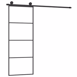 Porta Scorrevole con Ferramenta 76x205cm Vetro ESG Alluminiocod mxl 76228 - Vista aggiuntiva 2