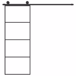 Porta Scorrevole con Ferramenta 76x205cm Vetro ESG Alluminiocod mxl 76228 - Vista aggiuntiva 3