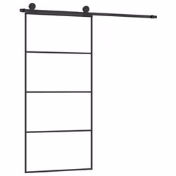 Porta Scorrevole con Ferramenta 90x205cm Vetro ESG Alluminiocod mxl 100194 - Vista aggiuntiva 2