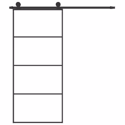 Porta Scorrevole con Ferramenta 90x205cm Vetro ESG Alluminiocod mxl 100194 - Vista aggiuntiva 3
