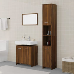Vidaxl - Set Mobili da Bagno 3 pz Rovere Marrone in Legno Multistrato 7012