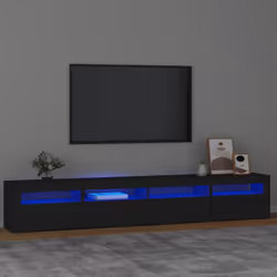 Caratterizzato da un design di tendenza e pratico, questo mobile porta TV con LED diventerà il punto focale di qualsiasi stan ...