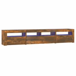 vidaXL Mobile Porta TV con Luci LED Rovere Fumo 210x35x40 cm - Vista aggiuntiva 2