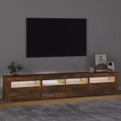 vidaXL Mobile Porta TV con Luci LED Rovere Fumo 210x35x40 cm - Vista aggiuntiva 3
