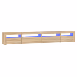 vidaXL Mobile Porta TV con Luci LED Rovere Sonoma 270x35x40 cm - Vista aggiuntiva 2
