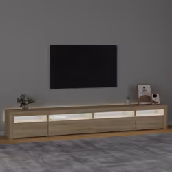 vidaXL Mobile Porta TV con Luci LED Rovere Sonoma 270x35x40 cm - Vista aggiuntiva 3