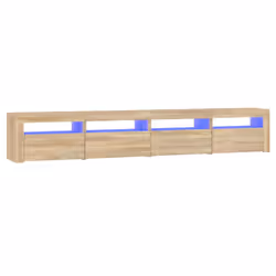 vidaXL Mobile Porta TV con Luci LED Rovere Sonoma 240x35x40 cm - Vista aggiuntiva 2