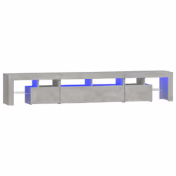 vidaXL Mobile Porta TV con Luci LED Grigio Cemento 230x36,5x40 cm - Vista aggiuntiva 2