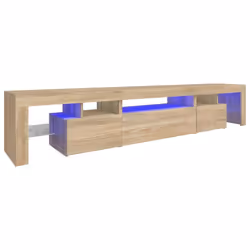 vidaXL Mobile Porta TV con Luci LED Rovere Sonoma 215x36,5x40 cm - Vista aggiuntiva 2