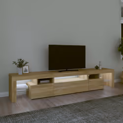 vidaXL Mobile Porta TV con Luci LED Rovere Sonoma 215x36,5x40 cm - Vista aggiuntiva 3