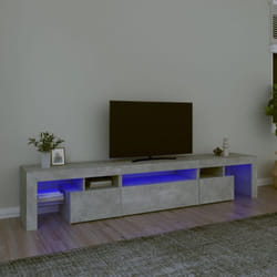 Mobile Porta TV con Luci LED Grigio Cemento 215x36,5x40 cm vidaXL81963