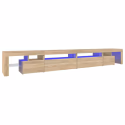 vidaXL Mobile Porta TV con Luci LED Rovere Sonoma 290x36,5x40 cm - Vista aggiuntiva 2