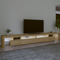vidaXL Mobile Porta TV con Luci LED Rovere Sonoma 290x36,5x40 cm - Vista aggiuntiva 3