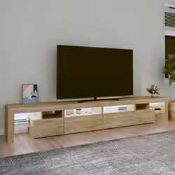 Mobile Porta TV con Luci LED Rovere Sonoma 260x36,5x40 cmcod mxl 76241 - Vista aggiuntiva 3