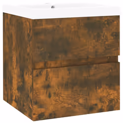 vidaXL Mobile Bagno con Lavabo Integrato Rovere Fumo Legno Multistrato - Vista aggiuntiva 2