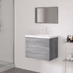 Questo elegante set di mobili da bagno, dotato di ampio spazio di stoccaggio, è un accessorio eccellente al vostro bagno, e a ...