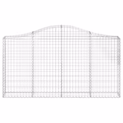vidaXL Cesto Gabbione ad Arco 200x30x100/120 cm Ferro Zincato - Vista aggiuntiva 3