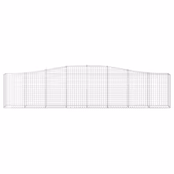 vidaXL Cesto Gabbione ad Arco 400x30x80/100 cm Ferro Zincato - Vista aggiuntiva 3