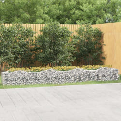 vidaXL Gabbione ad Arco con Letto Rialzato 400x50x50 cm Ferro Zincato