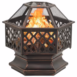 Braciere Rustico con Attizzatoio 62x54x56 cm XXL in Acciaiocod mxl 96968 - Vista aggiuntiva 2