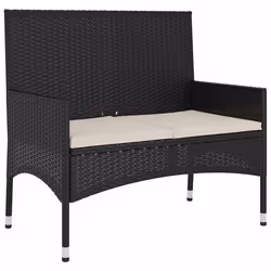 Panca da Giardino a 2 Posti con Cuscini in Polyrattan Nerocod mxl 82181 - Vista aggiuntiva 2