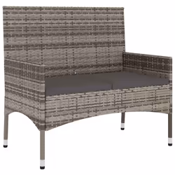 Panca da Giardino a 2 Posti con Cuscini in Polyrattan Grigiocod mxl 95472 - Vista aggiuntiva 2